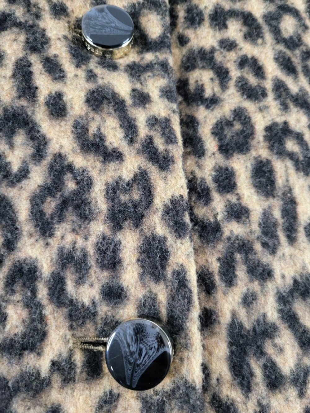 Kate Spade New York Leopard Wool Blend Coat L Leopard Print Statement Jacket - Picture 5 of 9
